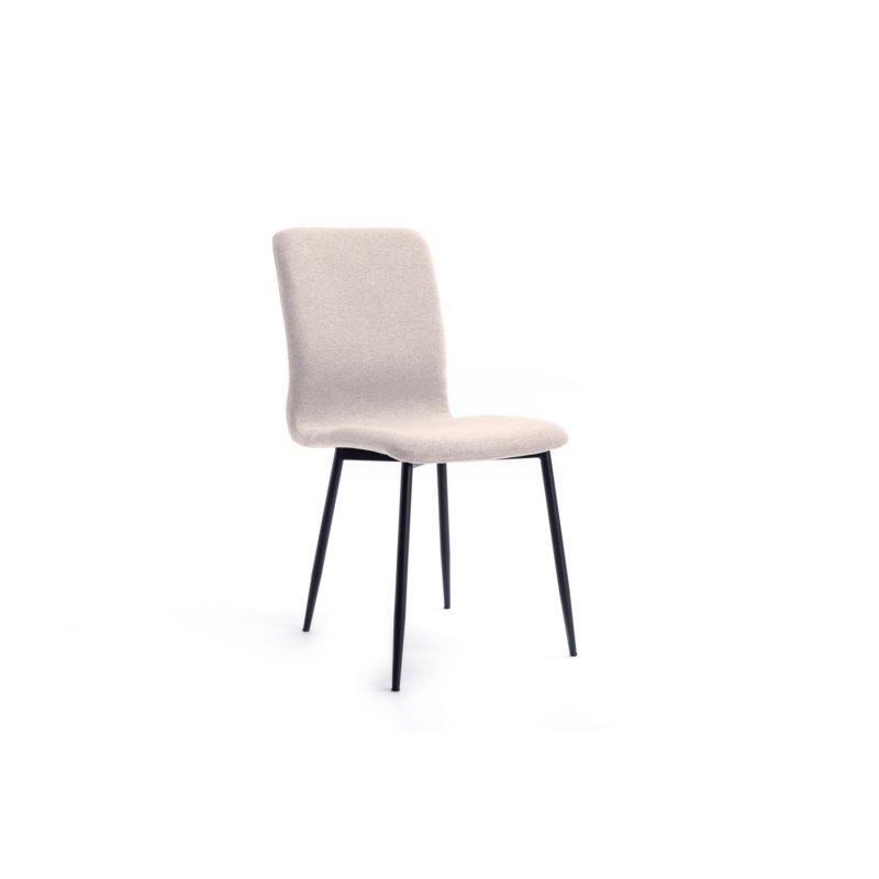 Lot de 2 chaises Sylvio - tissu beige, structure bois et métal, design chic et confortable_1