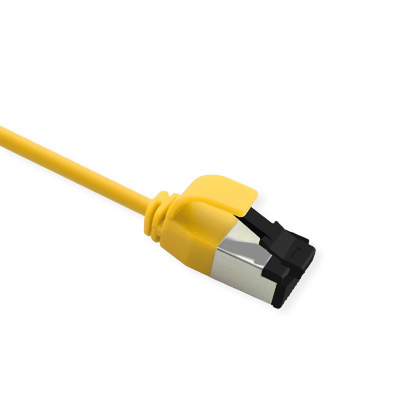 ROLINE Cordon Cat.8 (Classe I) U/FTP, Slim, fils tressés, LSOH, jaune, 1 m_1