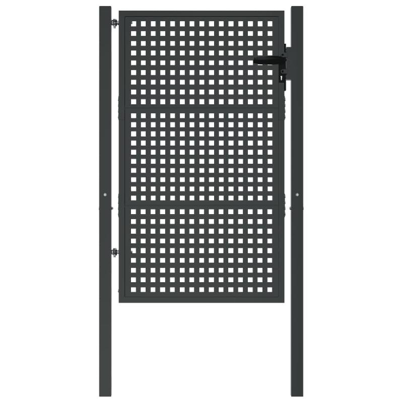 Vidaxl portail de jardin anthracite 105 x 200 cm acier 154562_1