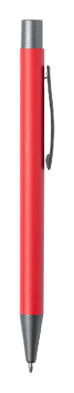 Stylo bille en aluminium recyclé - finition bronze - encre bleue - couleur rouge - 18g_1