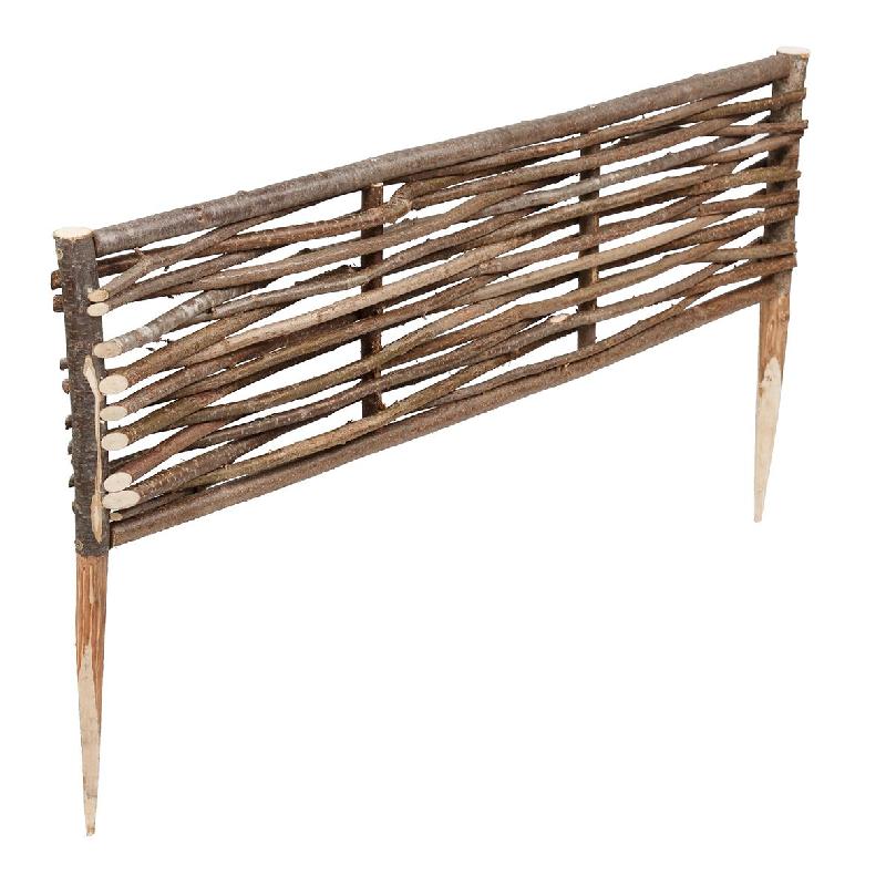 5 bordures en noisetier - naturelles et sans traitement - 30x115 cm_1