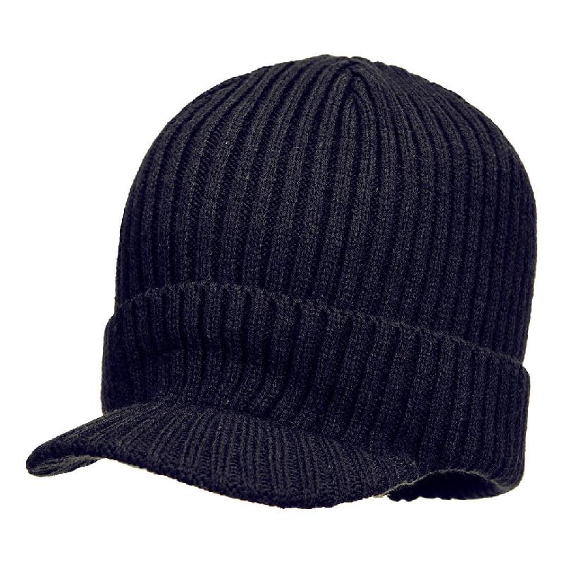 Bonnet avec visière - Noir / Taille unique_1