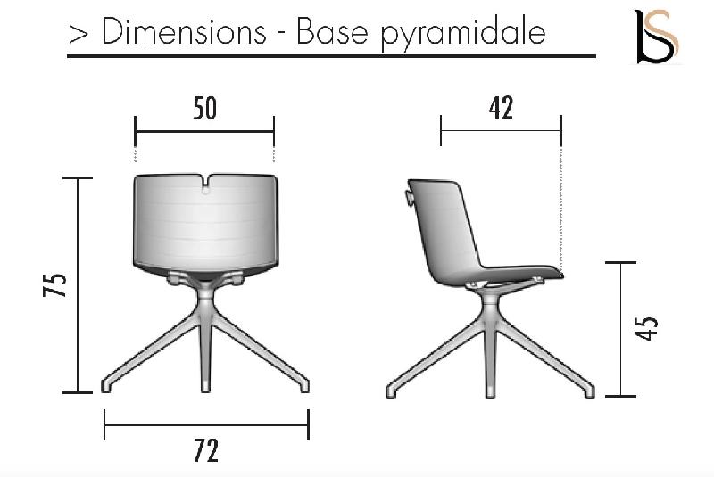Chaise design Mork avec pied pyramidal - Mobel Linea. - Jaune_1