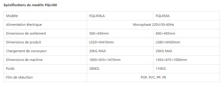Fql450 - Tunnel de rétraction - Wenzhou Changs Machinery - Dimensions de scellement 560×450mm - Scelleuse en L automatique_1