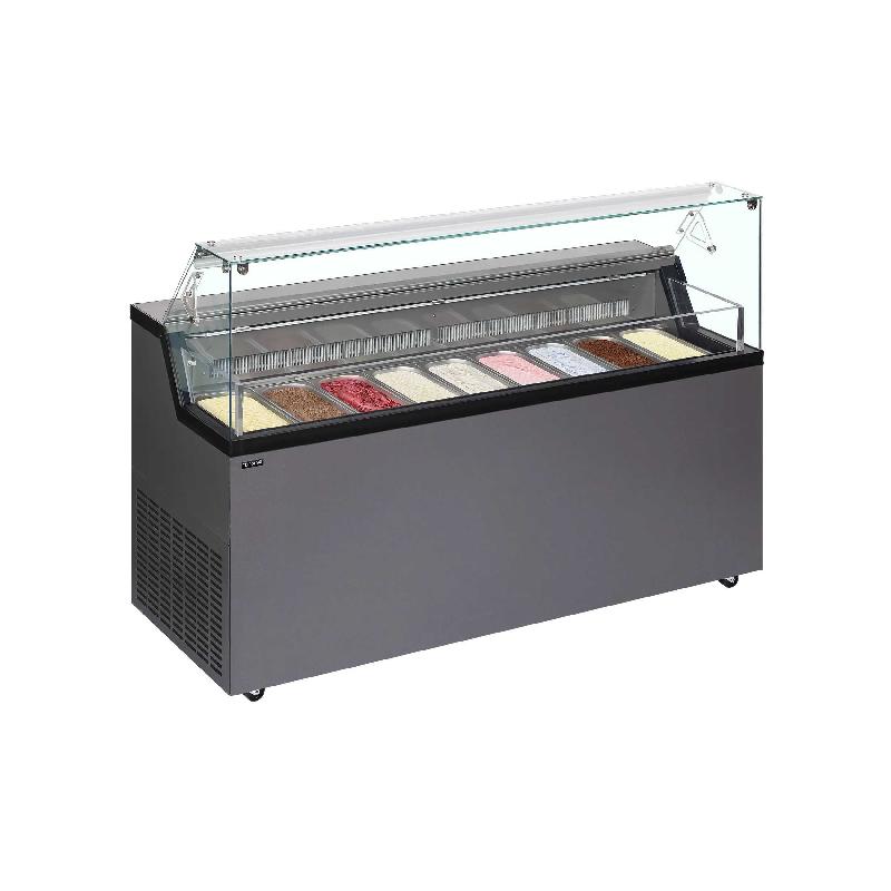 Vitrine pour glace en bac Anthracite RAL 7016 - 306 L | Tefcold - MIRABELLA9_1
