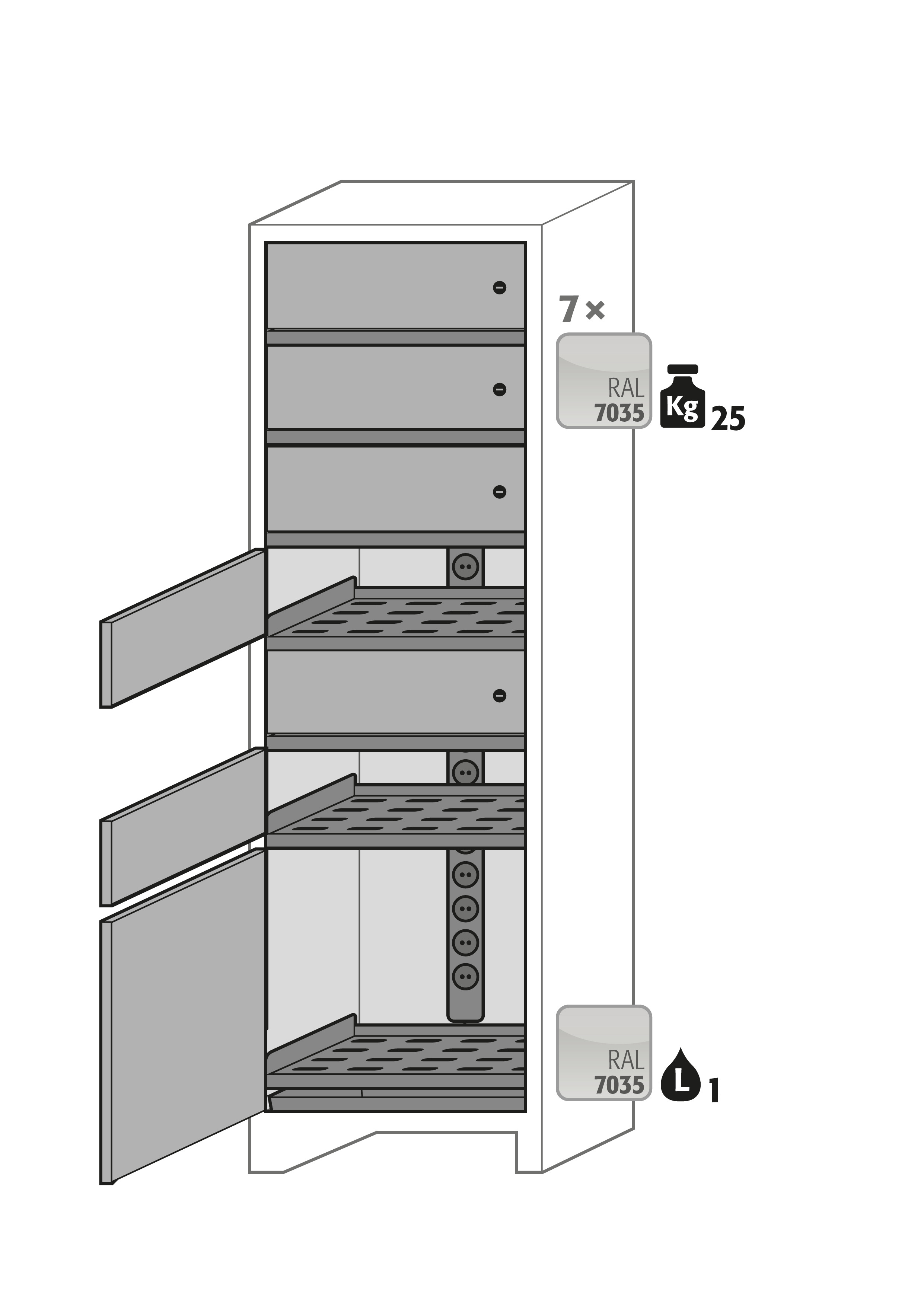 Armoire de sécurité pour batteries lithium-ion - ION-CORE-90 - Modèle IO90.195.060.CC.WDC - Réf 41302-047-41376_1