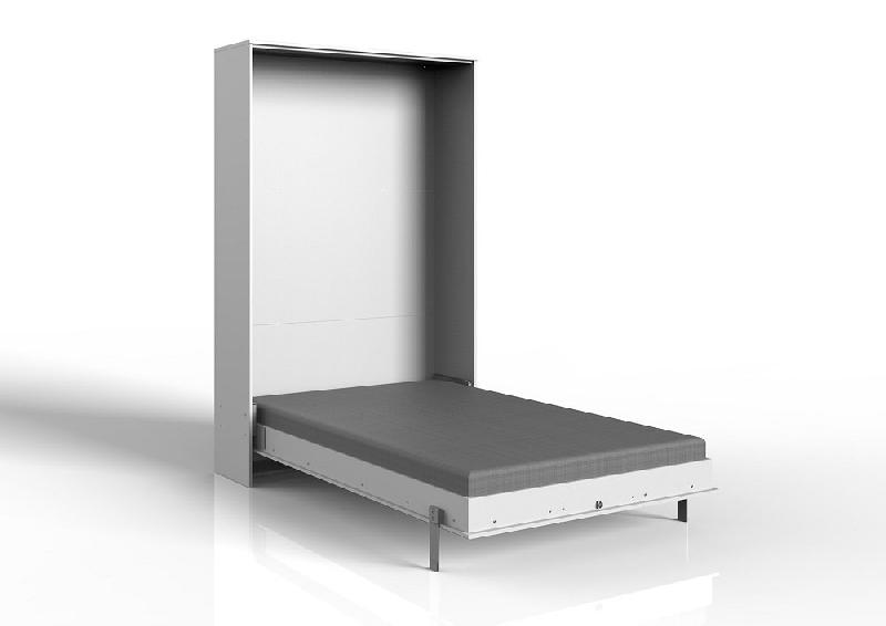 Lit escamotable Vanier blanc mat - Couchage 120 x 200 cm - Faible profondeur pour gain de place_1