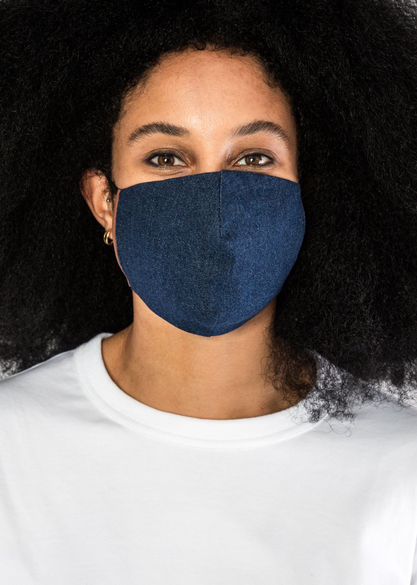 Masque barrière en denim - détails simili-cuir ou cuir - personnalisable - Made in France_1