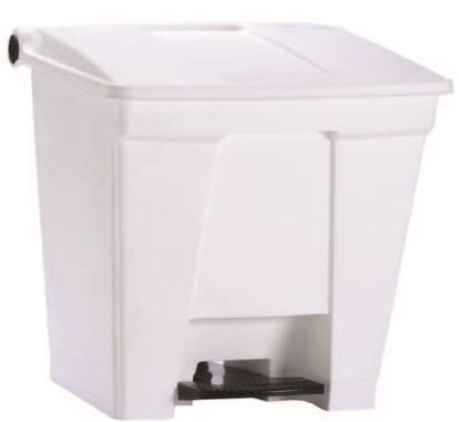 Poubelle à pédale et couvercle blanc HACCP - 30 ou 45 L - Polypropylène_1