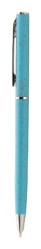 Stylo bille twist en plastique paille de blé écologique - détails chromés - encre bleue_1