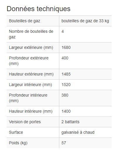 116962W - Armoire pour bouteilles de gaz liquéfié ST 40 - galvanisée à chaud avec ventilation et sécurité_1