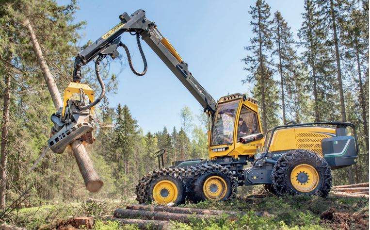 Abatteuse à roue équipée survitaminée, équipée d'une grue de 270knm - eco log 580_0