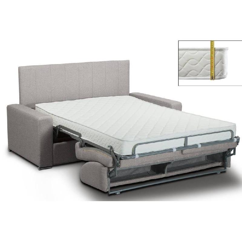 Canapé lit convertible CanapExpress 160cm - Matelas mémoire 22cm - Tête de lit intégrée - Velours gris_1