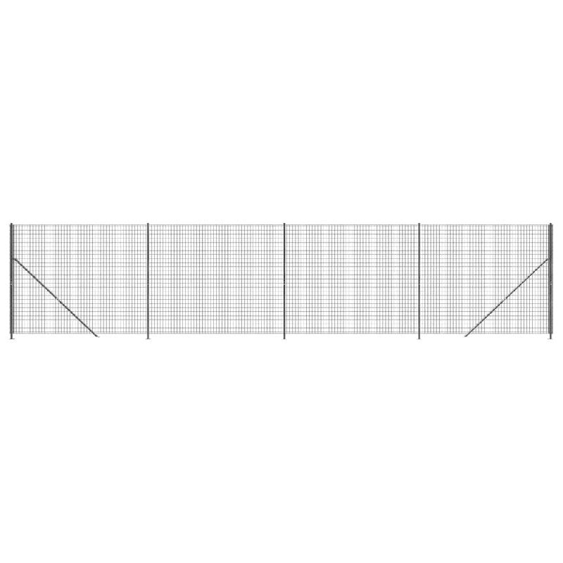 Vidaxl clôture en treillis métallique avec bride anthracite 1,8x10 m 154293_1