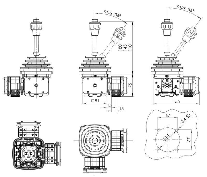 Vns0 - joysticks industriels- spohn & burkhardt - alliage spécial d’un diamètre de 8 mm_1