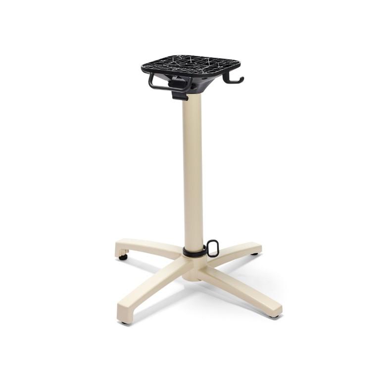 X Cross table de bistrot avec piètement sable + plateau HPL Galaxy Marble Ø70 cm_1
