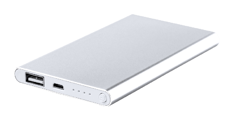 Power bank en aluminium - Batterie 2200 mAh - 1 port USB et micro USB - Couleur argenté_1