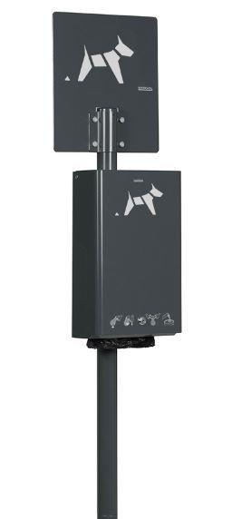 Distributeur sur pied Hygiène Canine - 200 sachets - Disponible en Vert mousse et Gris manganèse - Fabrication Française_1