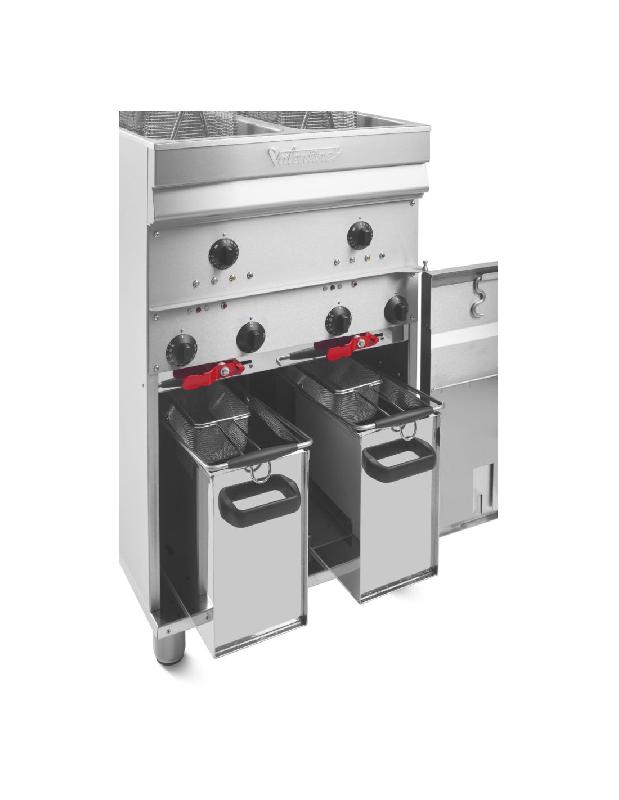 Friteuse électrique professionnelle - 2x7-8 Litres - 38 à 46 kg/heure - 400V - Valentine EVO2200_1