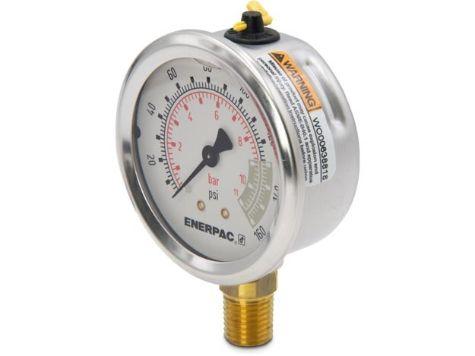 G2510L, Manomètre, 63 mm Face, Raccordement Vertical, Bain de glycérine, 11 bar pression maximale_1