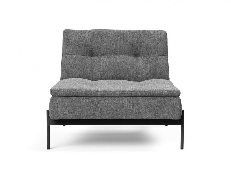 Fauteuil-lit design Dublexo Lauge Twist Charcoal convertible 90x115 cm - pieds métal noir - Innovation Living_1