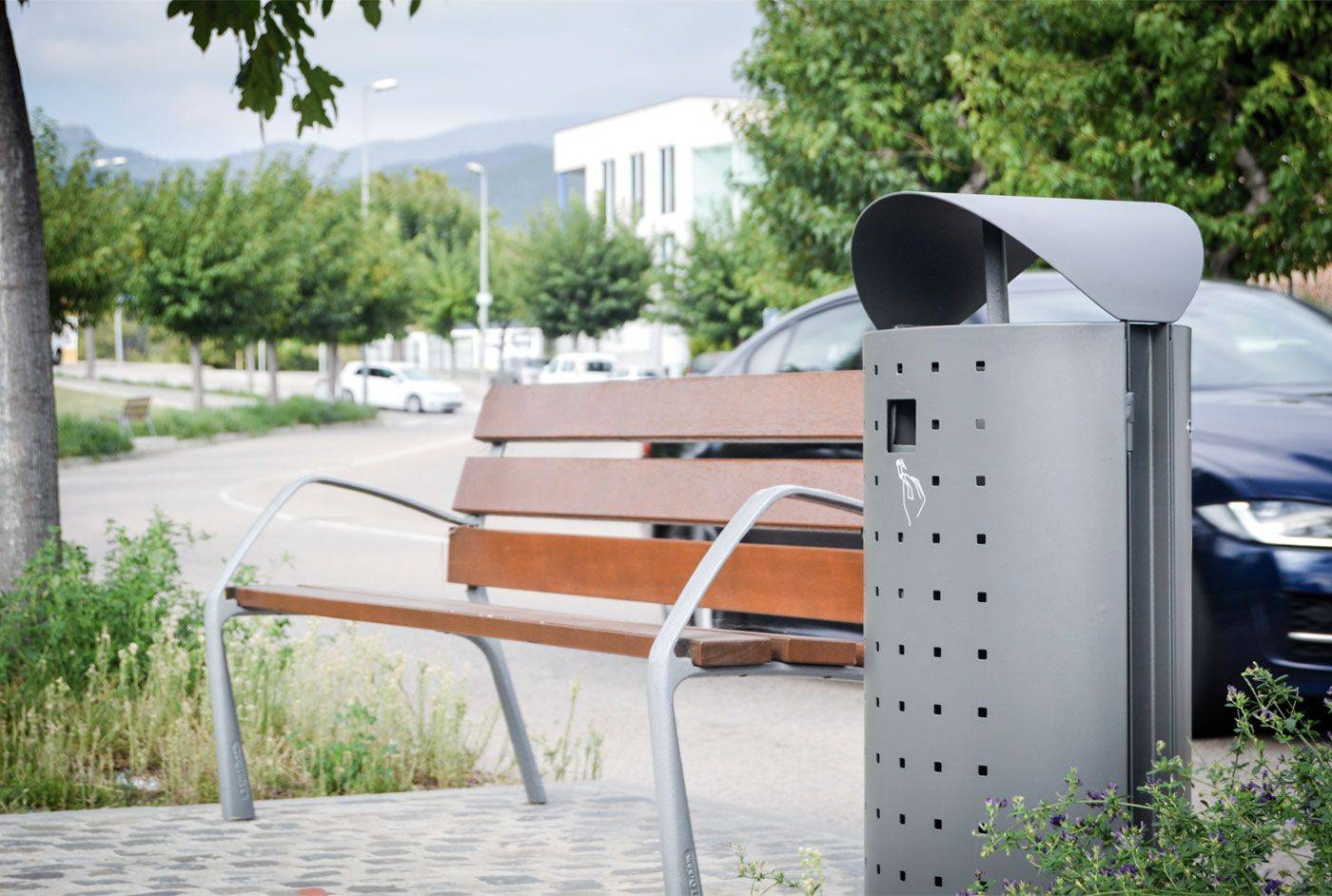 Poubelle publique Dara PA694SMO - acier traité Ferrus - résistant à la corrosion_1