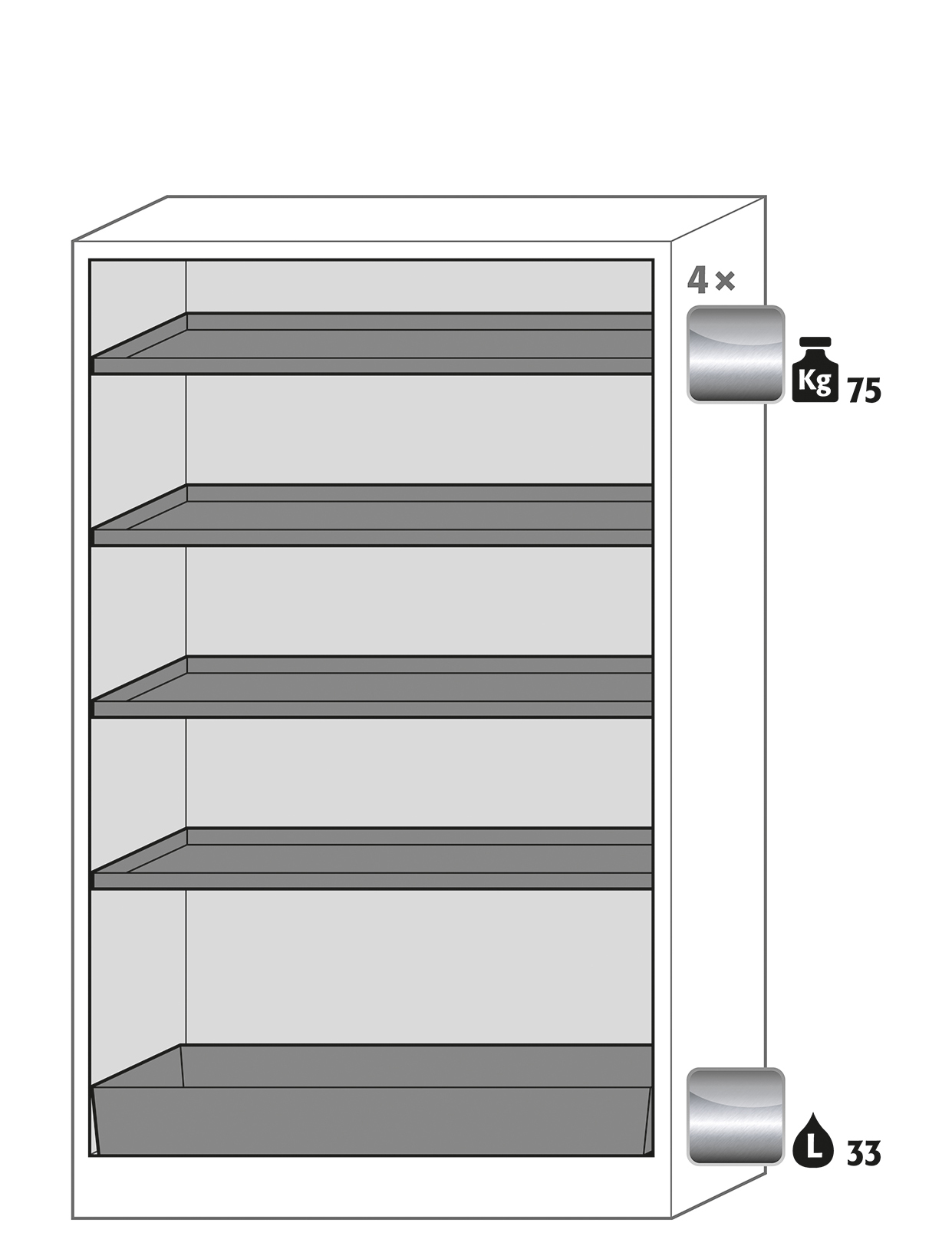 Armoire de sécurité Q-CLASSIC-30 modèle Q30.195.116 - Réf 31003-061-33645 - Type 30 - portes battantes - testée NF EN 14470-1_1