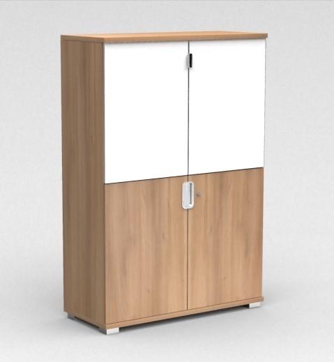 Armoire moyenne avec 4 portes battantes TAK - Mobel Linea - Acacia foncé_1