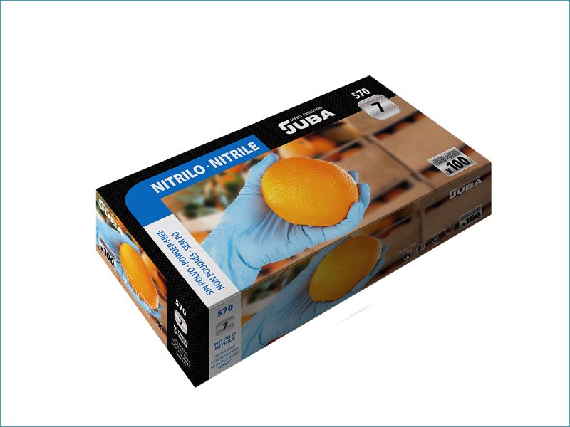 Gants nitrile jetables non poudrés bleu T10 (boite de 100) - Réf GANIJEB10_1