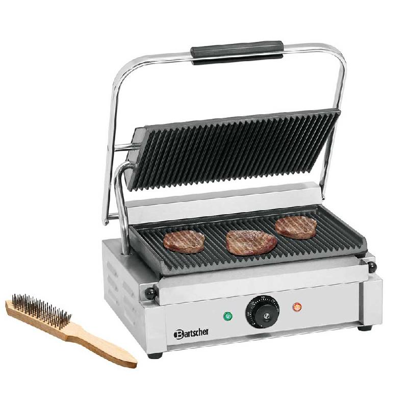 Grill contact Panini électrique 1R plaques rainurées | Bartscher A150674_1