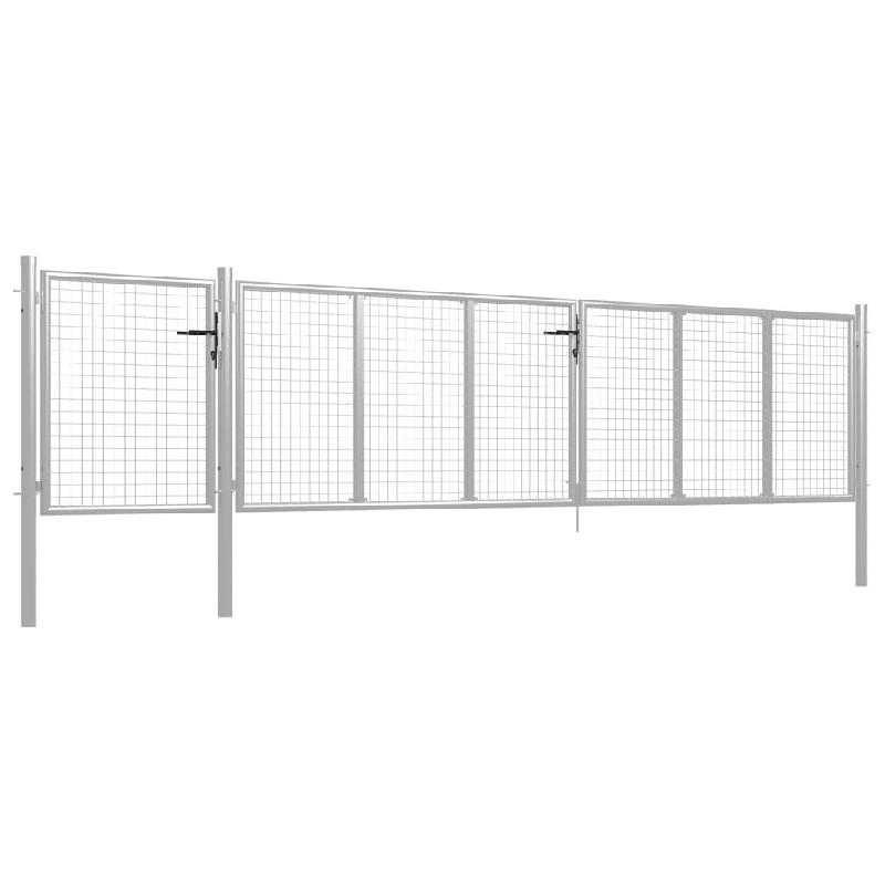 Vidaxl portail de jardin acier 500 x 100 cm argenté 144353_1