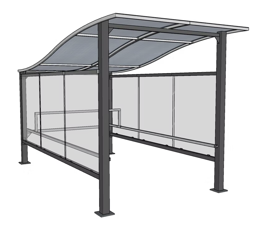 Abri pour chariot à toiture en vague - Profondeur 4350mm x l 2330mm x h 2555mm - EVO 4 - Le temple du mobilier_1