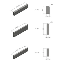 Bordure en béton P1 - Classe T - 1 m - Norme NF - Fabrication Française - Alkern_1