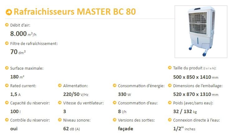 Master BC 80 - Rafraîchisseur d'air écologique sur roues - Débit 8.000 m3/h - Master Climate Solutions_1