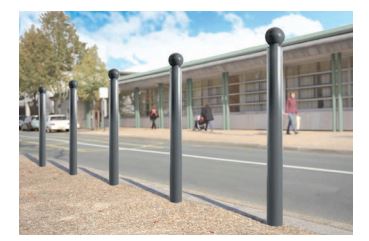 Potelet province - Jesignale - Hauteur hors sol 1000 mm - Tube acier Ø 76 ou 114 mm - Modèles City, Agora, Boule ou Inox brossé_1