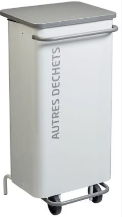 Poubelle de tri mobile - 110L Corps blanc - NOMADE_1