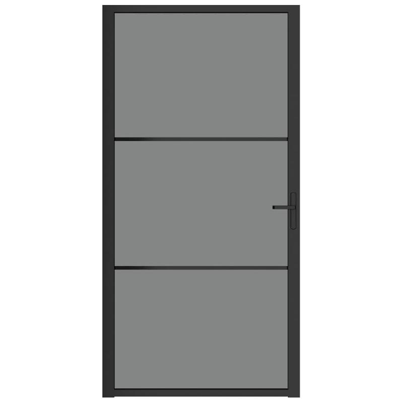 Vidaxl porte intérieure 102,5x201,5 cm noir verre esg et aluminium 350563_1