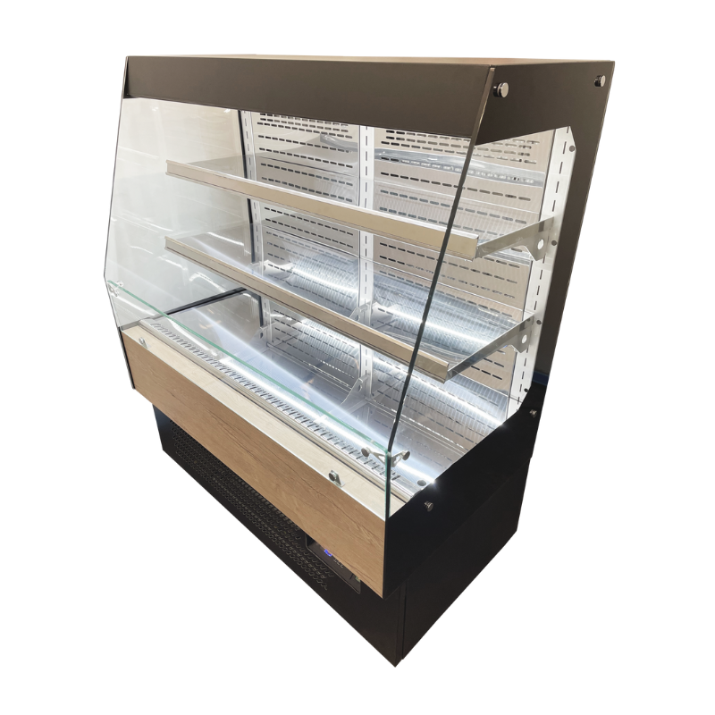 Vitrine réfrigérée semi-verticale TERRA - EUROVITRINE - 1m20 - 2 étagères + base - froid positif ventilé_1