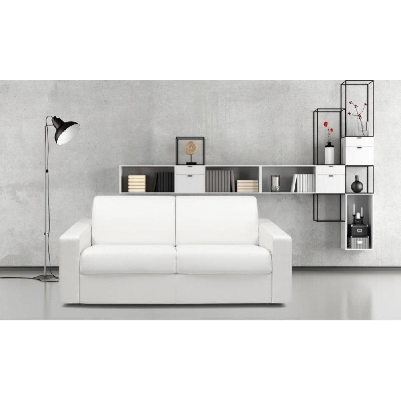 Canapé convertible Night Express 140 cm - Matelas 14 cm polyuréthane - Blanc - Fabrication italienne_1