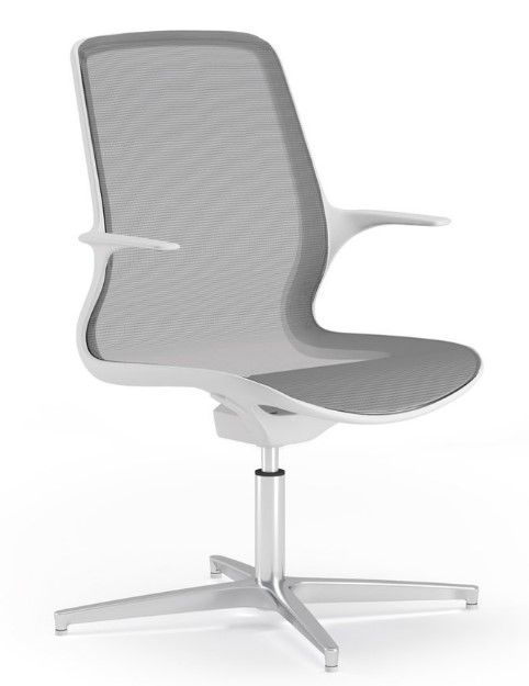 Maglia Meeting - Chaise de bureau ajustable - Coque noire ou blanche - Résille noire ou grise - Base en aluminium poli ou noir_1