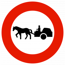 Panneau d'interdiction B9C - Accès interdit aux véhicules à traction animale - Normes NF et CE_1