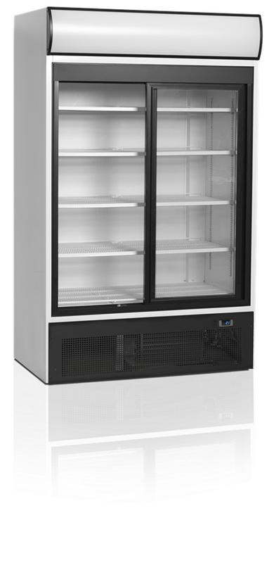 Réfrigérateur vitré FSC1200S - 2 portes vitrées coulissantes à fermeture automatique, blanc RAL9016_1
