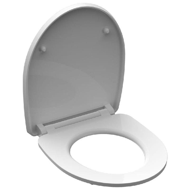 Abattant WC siège de toilette en plastique blanc avec abaissement  automatique et fixation rapide 19_0000677