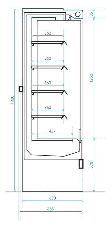 Vitrine réfrigérée murale  avec groupe intégré - disponible en deux profondeurs : 665mm ou 852mm - COTINUS_1