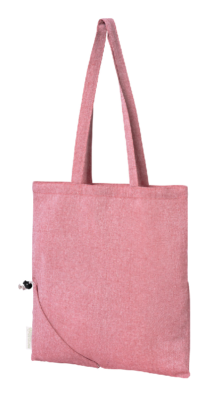 Tote bag en coton recyclé - Pliable avec longues anses - 120 g/m² - Rouge_1