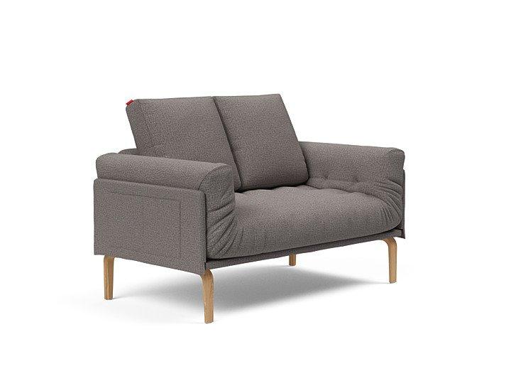 Canapé convertible design Rollo Bow - pieds en chêne - tissu Mixed Dance Grey - Innovation Living_1