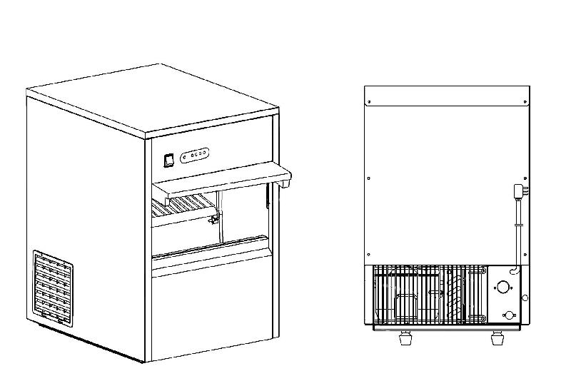 Machine à glaçon professionnelle 170W - Acier inoxydable 18/10 - Capacité 4kg - Production 20kg/24h - Lacor_1