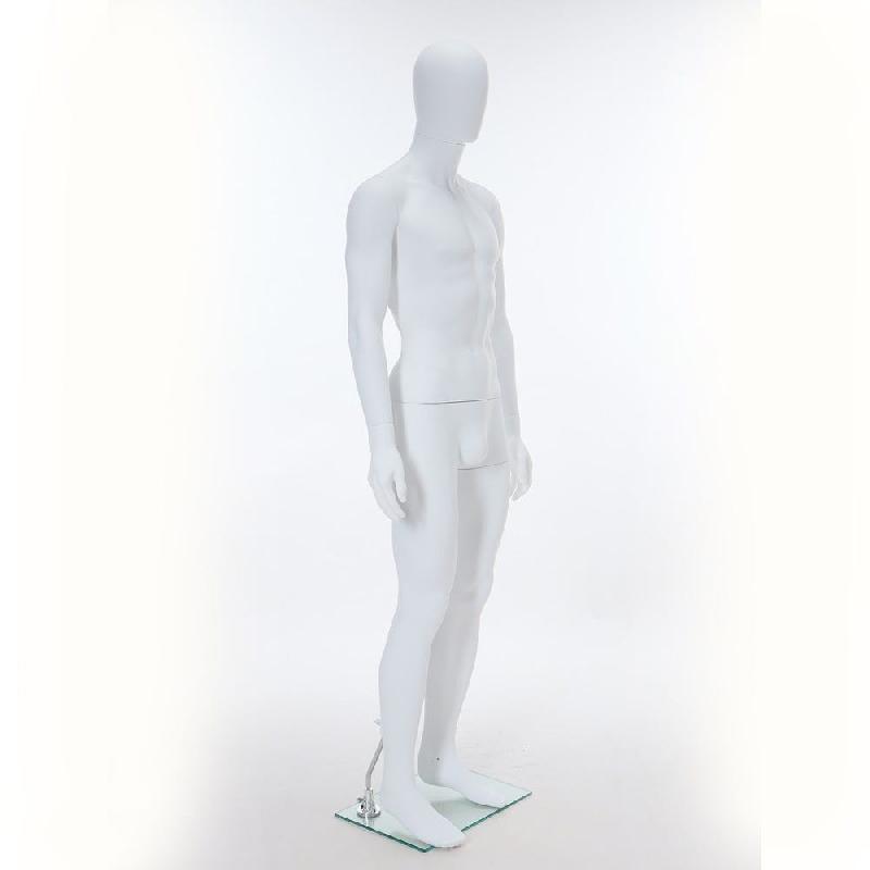Mannequin homme Modulable Jambes Droites Blanc Mat H185cm_1