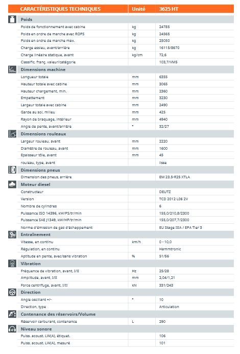 3625 HT H177 - Compacteur monocylindre Hamm - 24 785 kg avec cylindre lisse_1