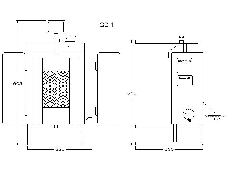 Machine à kebab gaz GD1 POTIS_1